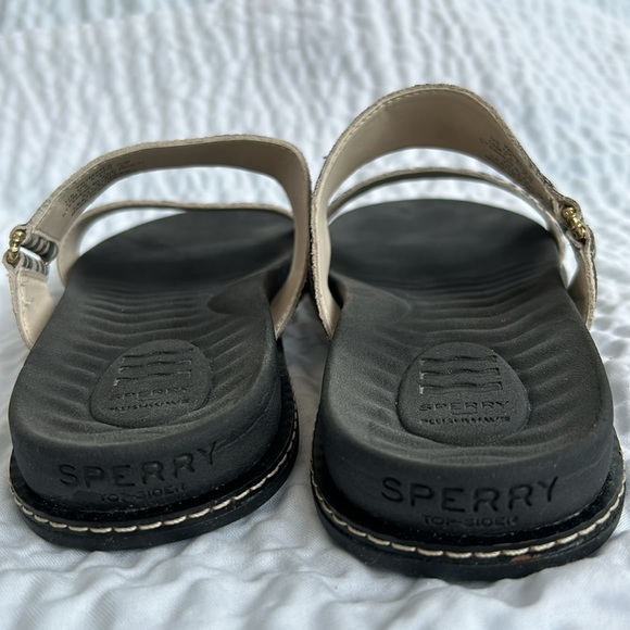 Sperry mixed animal print two strap slides with gold hardware size 10M - Picture 6 of 8